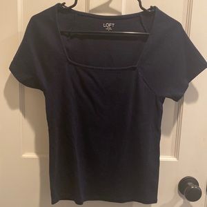 Loft outlet short sleeve blue shirt